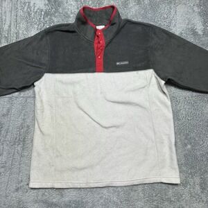 Columbia Steens Mountain Half Snap‎ Fleece Pullover Mens XL Cream Gray *SPOTS